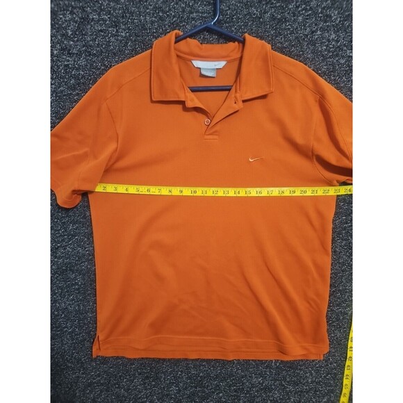 Vintage Nike Golf Polo Shirt Men's Large Orange Y2K Mesh Vent Swoosh - Picture 9 of 12